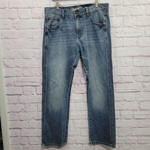Wrangler Retro Slim Straight Jeans Mens 36 100% Cotton Blue Western Gorpcore
